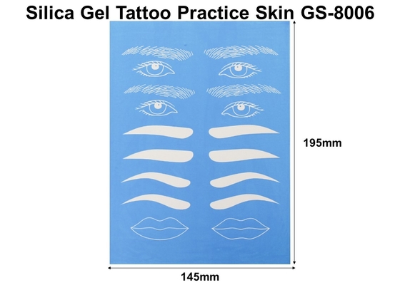Blue Reusable Tattoo Practice Skin  Artificial Soft Leather Silica Gel Training Paper