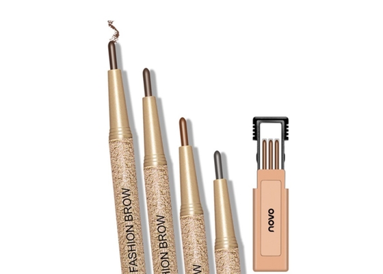 Portable Waterproof Eyebrow Pencil Set Replaceable Refill 4 Colors