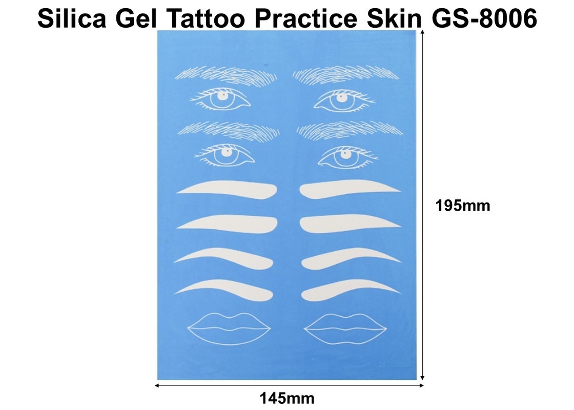 Blue Reusable Tattoo Practice Skin  Artificial Soft Leather Silica Gel Training Paper