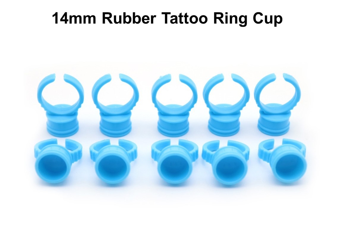 Plastic Tattoo Medical Supplies 14mm Non-Toxic Rubber Ring Cup Home Use
